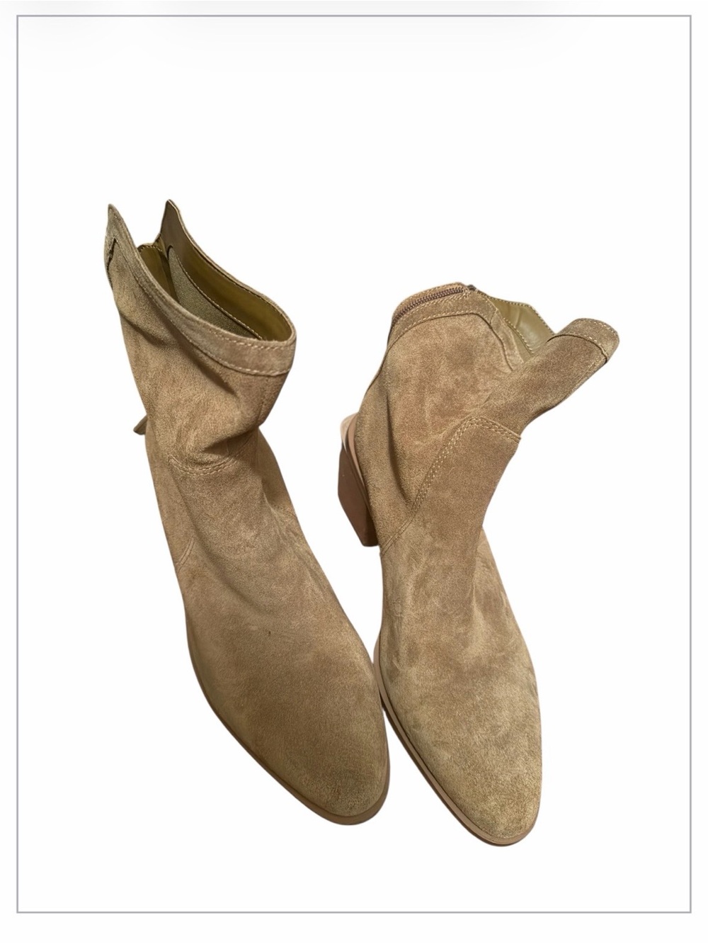 Vince Camuto Brown Suede Pointed Toe Ankle Boots 7.5 Wide